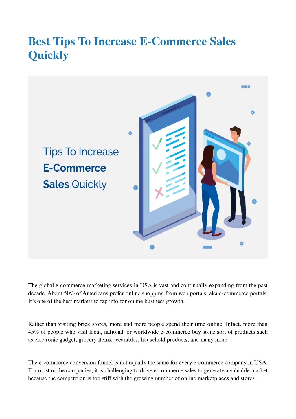 best tips to increase e commerce sales quickly
