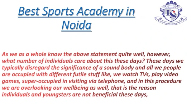 Best Sports Academy in Noida