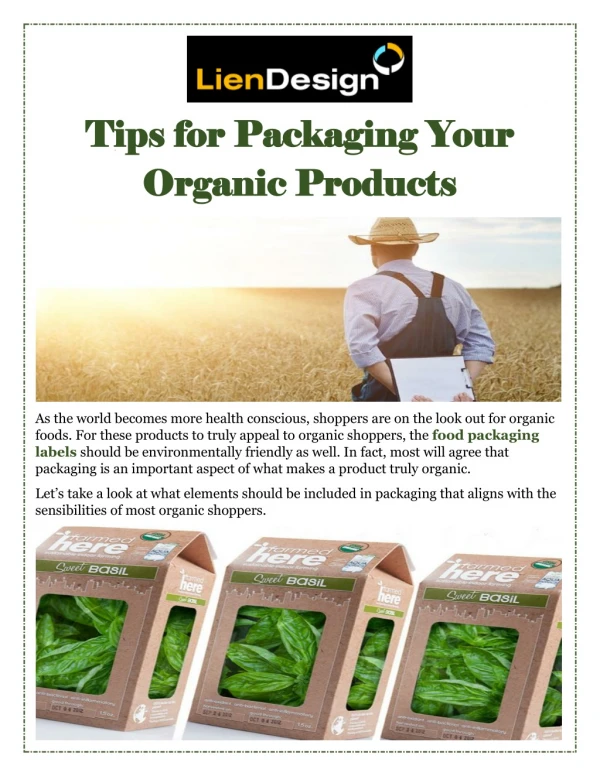 Tips for Packaging Your Organic Products