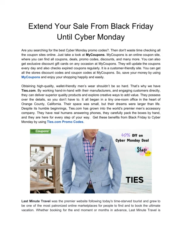 extend your sale from black friday until cyber