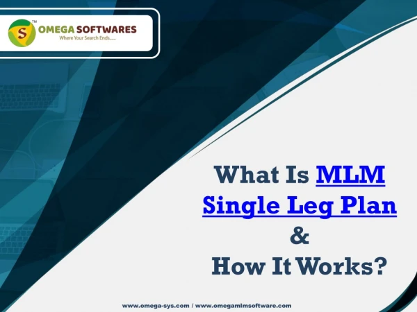 single leg mlm plan features