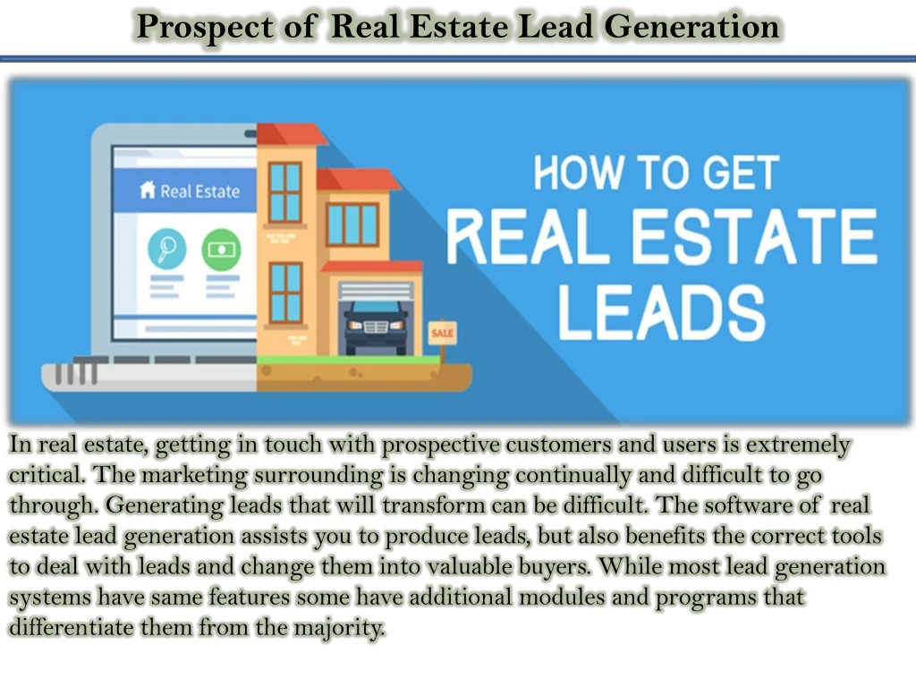 prospect of real estate lead generation
