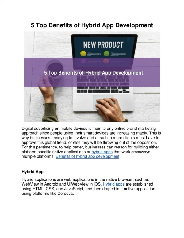 5 top benefits of hybrid app development