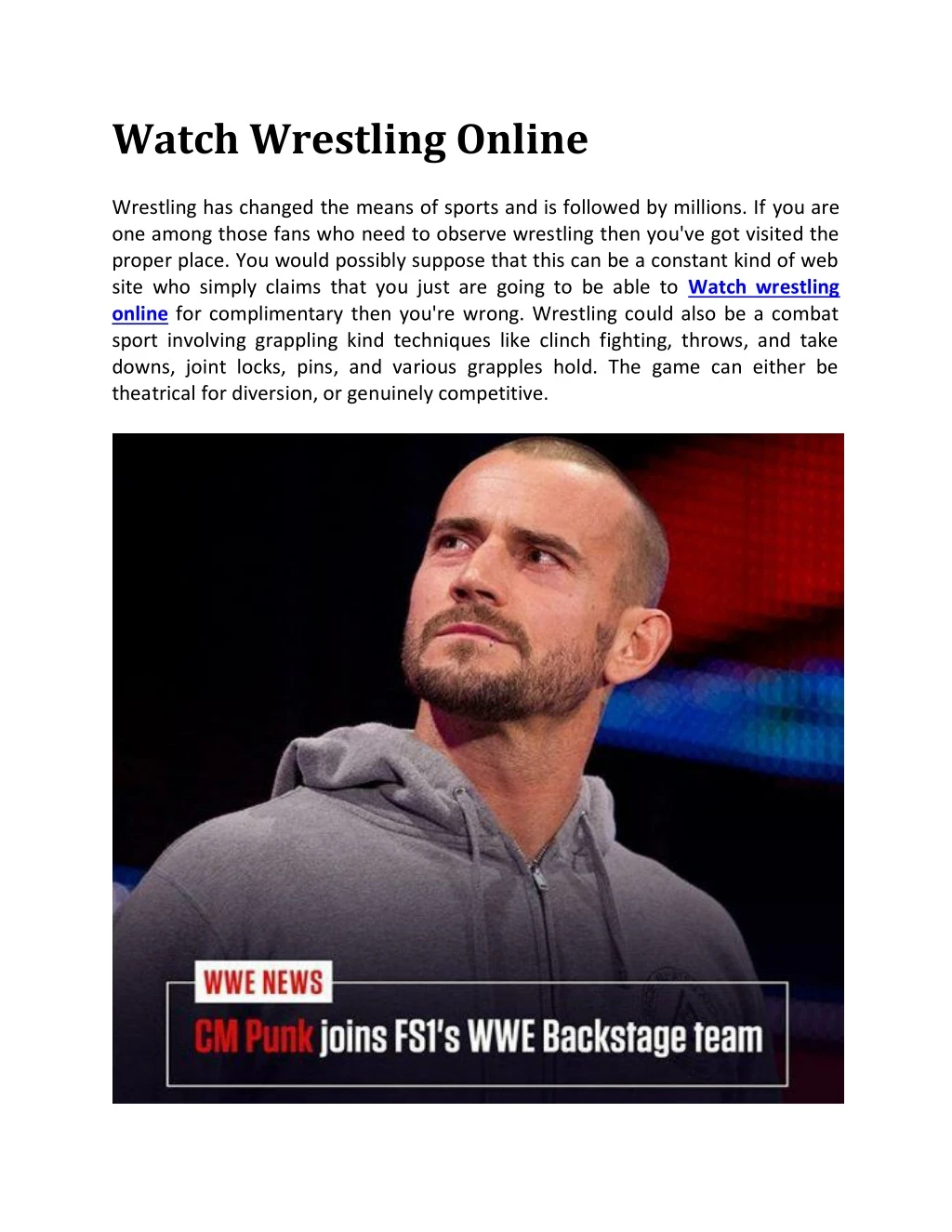 watch wrestling online wrestling has changed