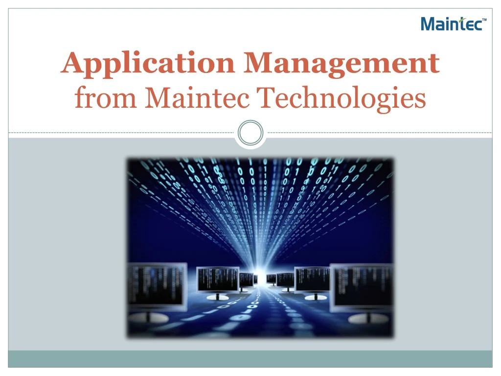 application management from maintec technologies