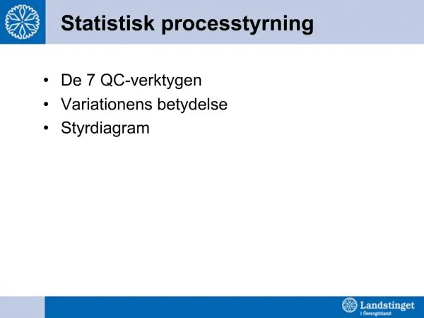 Statistisk processtyrning