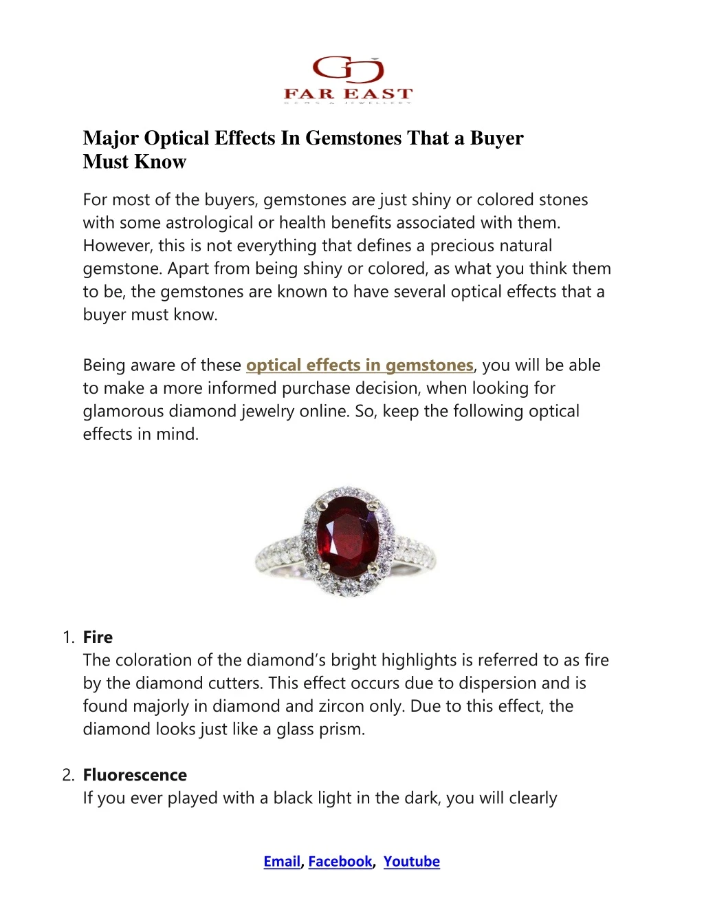 major optical effects in gemstones that a buyer