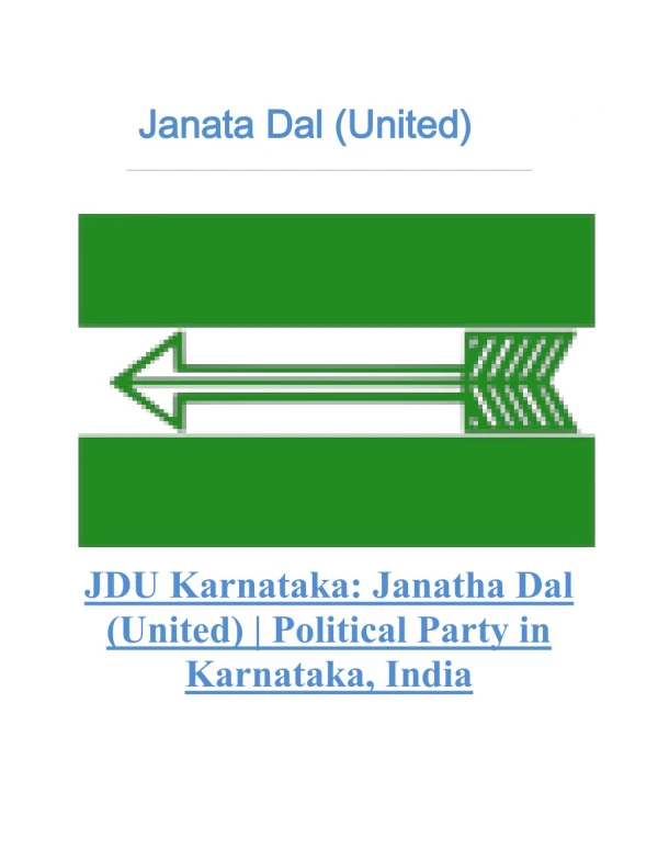 JDU Karnataka | Janatha Dal (United) | Best Political Party in Karnataka, India