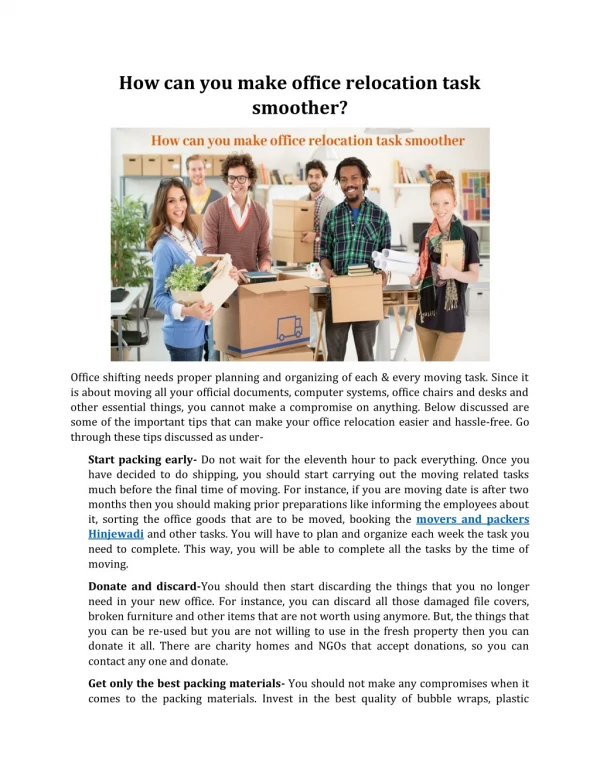 how can you make office relocation task smoother