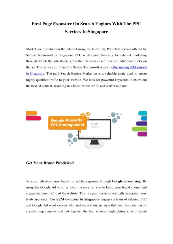 First Page Exposure On Search Engines With The PPC Services In Singapore