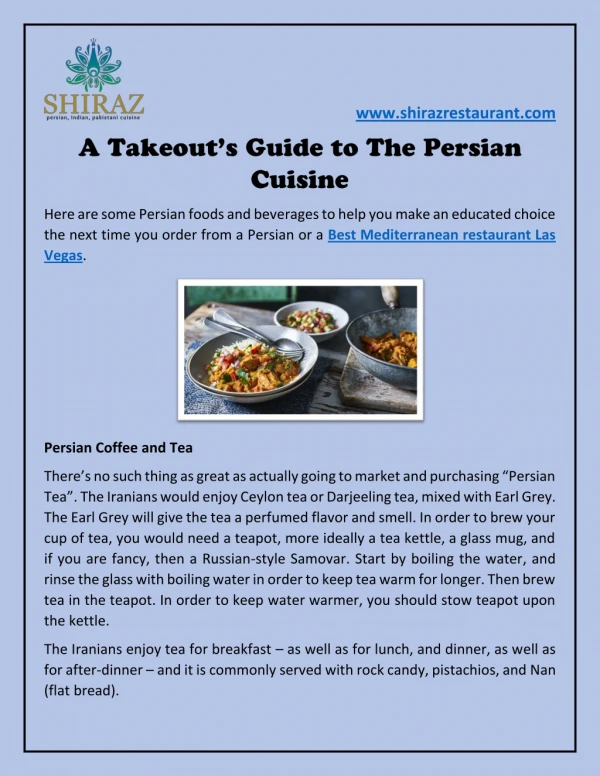 A Takeout’s Guide to The Persian Cuisine