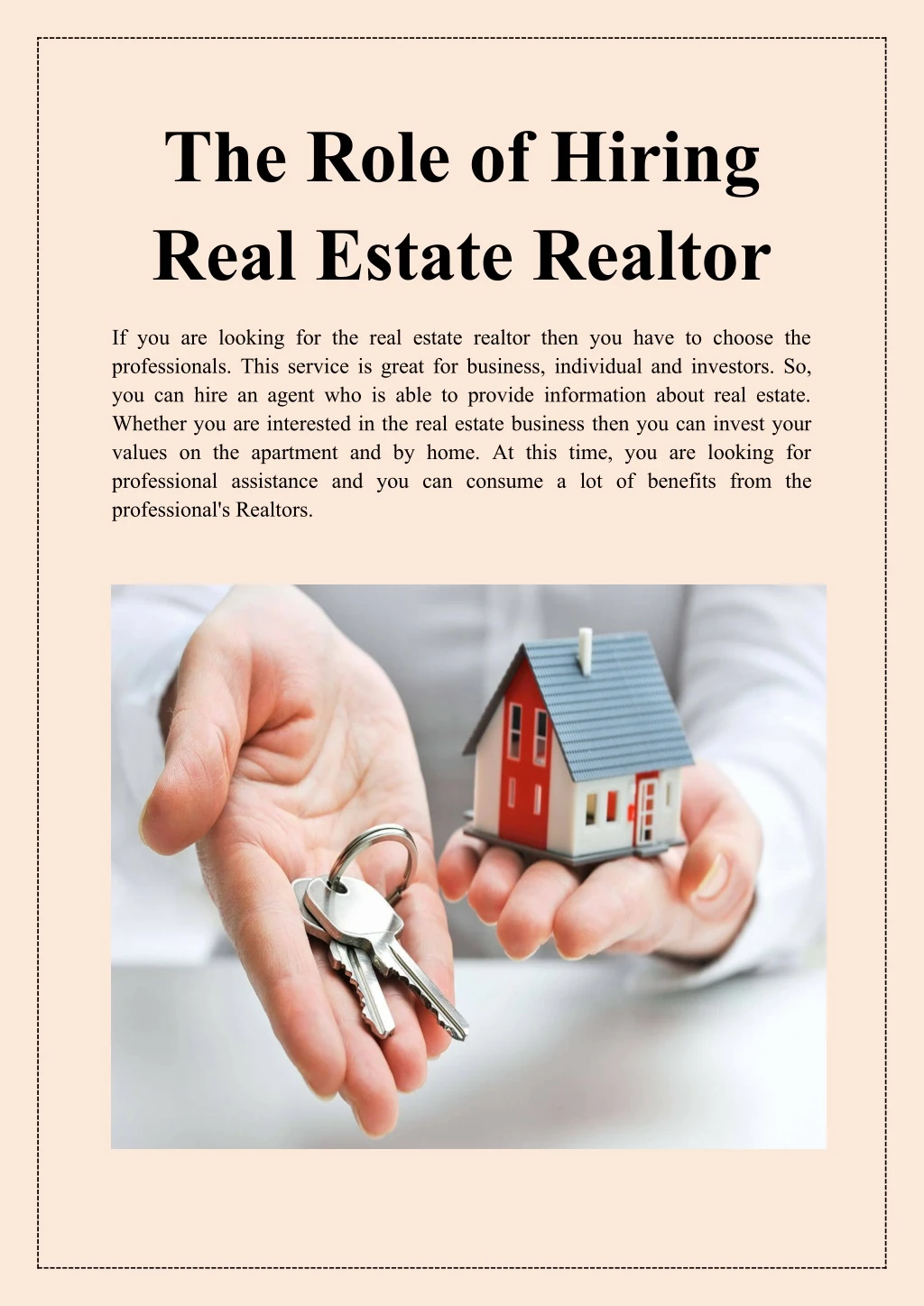 the role of hiring real estate realtor