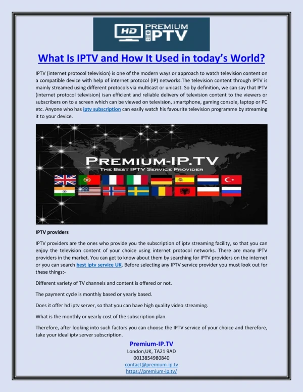 What Is IPTV and How It Used in today’s World?