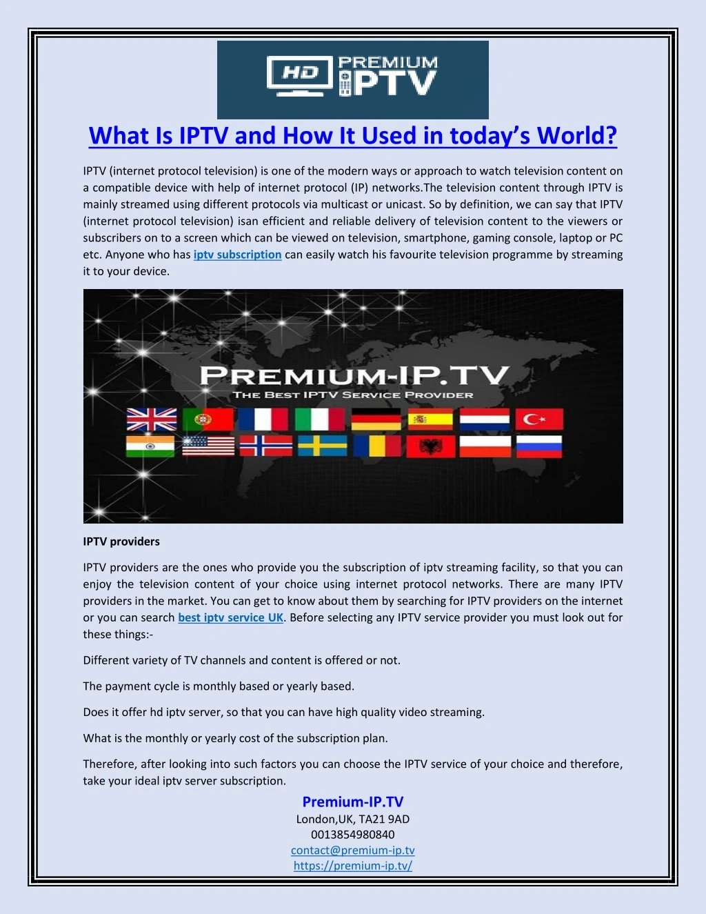 what is iptv and how it used in today s world
