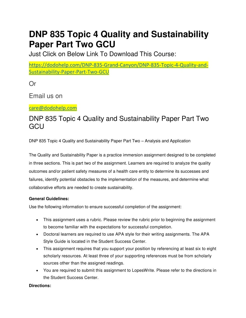 dnp 835 topic 4 quality and sustainability paper