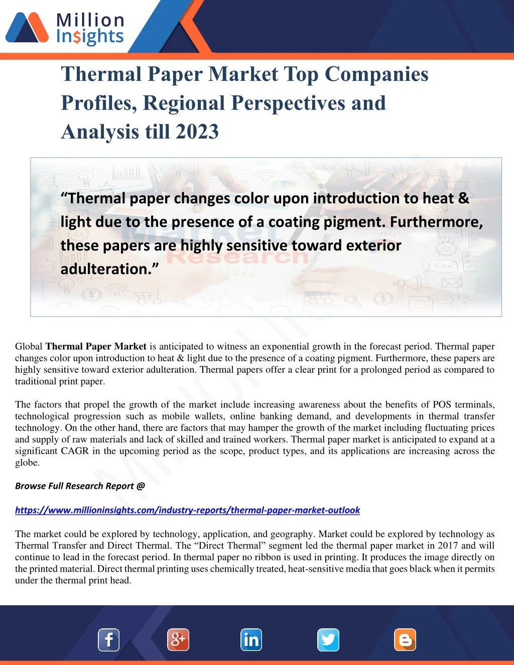 thermal paper market top companies profiles