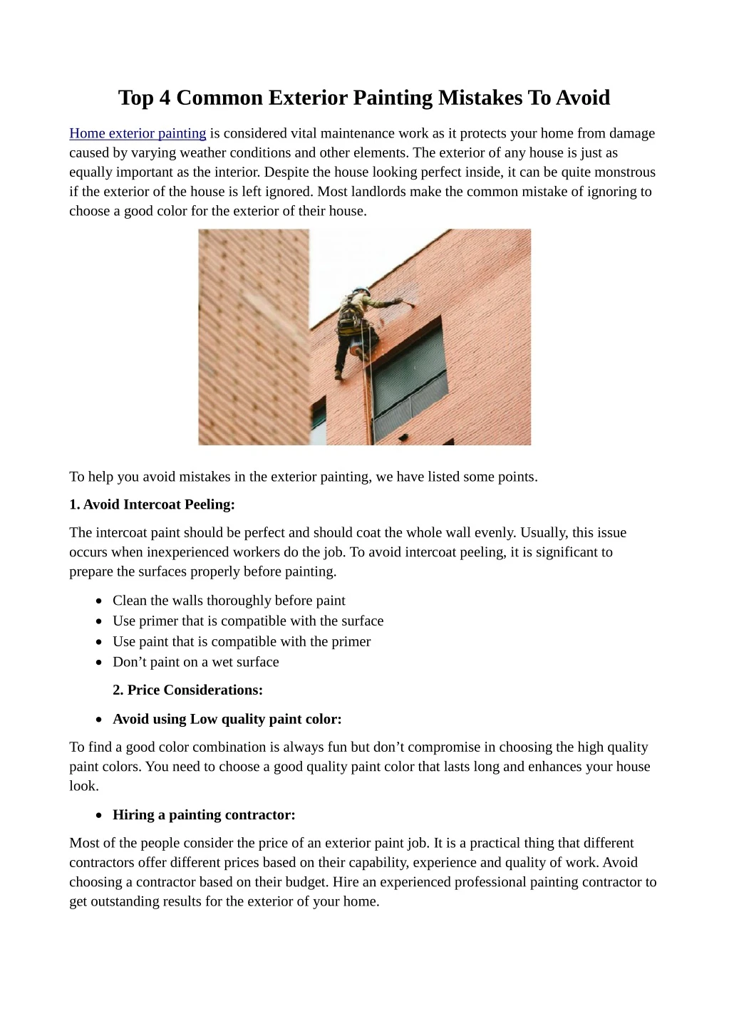 top 4 common exterior painting mistakes to avoid