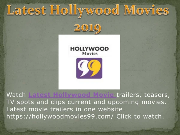 Watch Latest Hollywood Movies 2019 Download Now