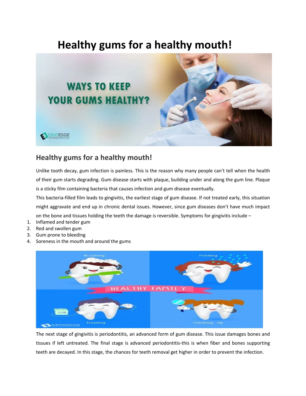 healthy gums for a healthy mouth
