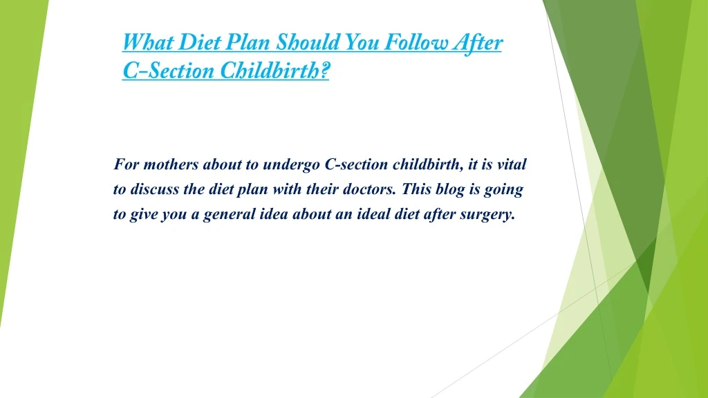 what diet plan should you follow after c section