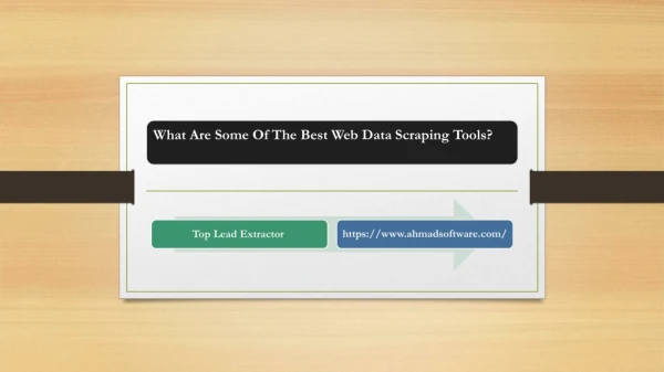 what are some of the best web data scraping tools
