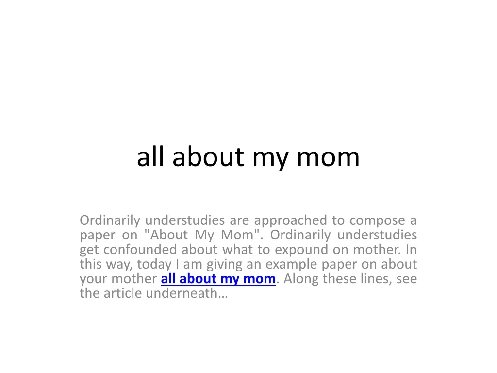 presentation about my mom