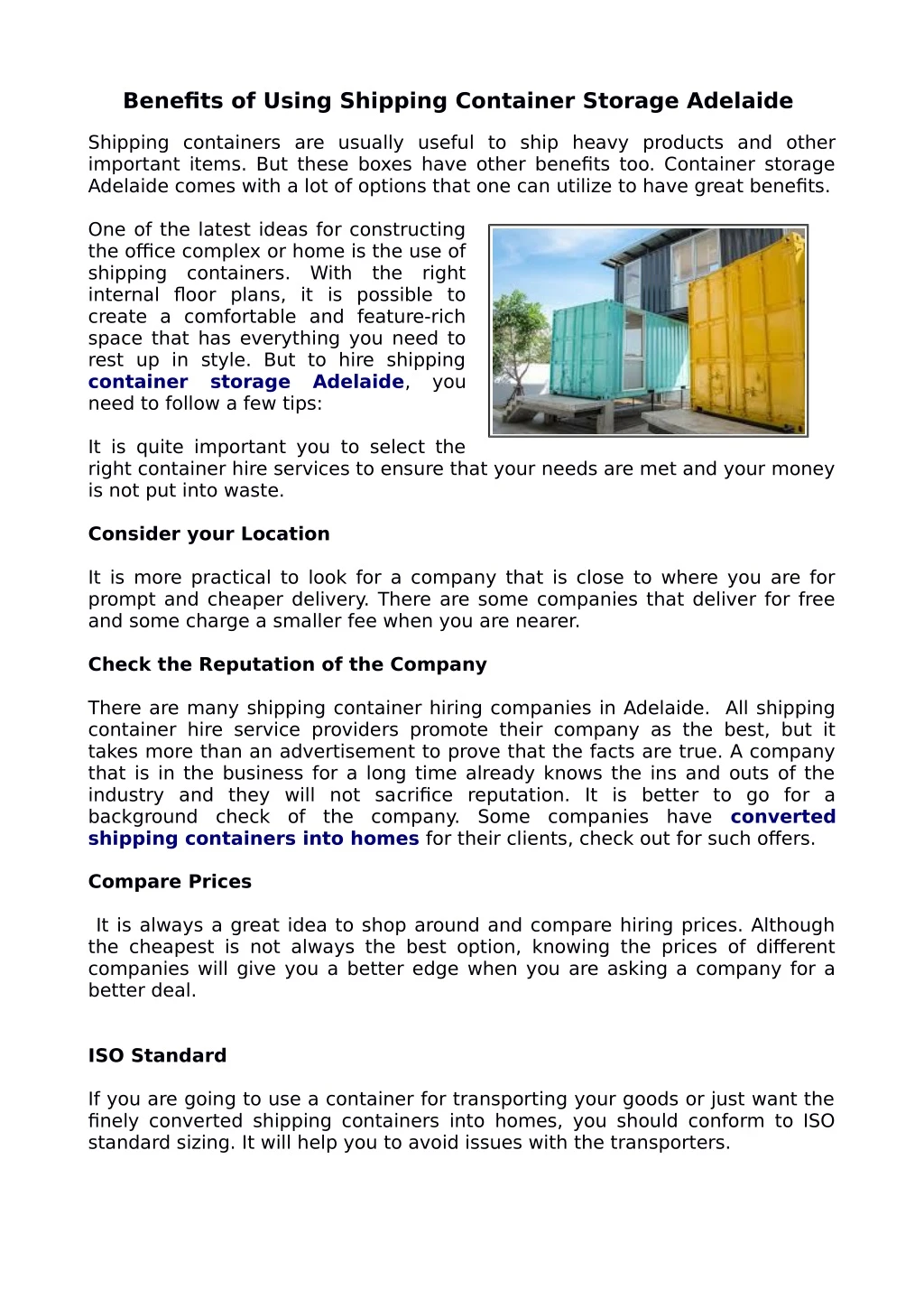 benefits of using shipping container storage