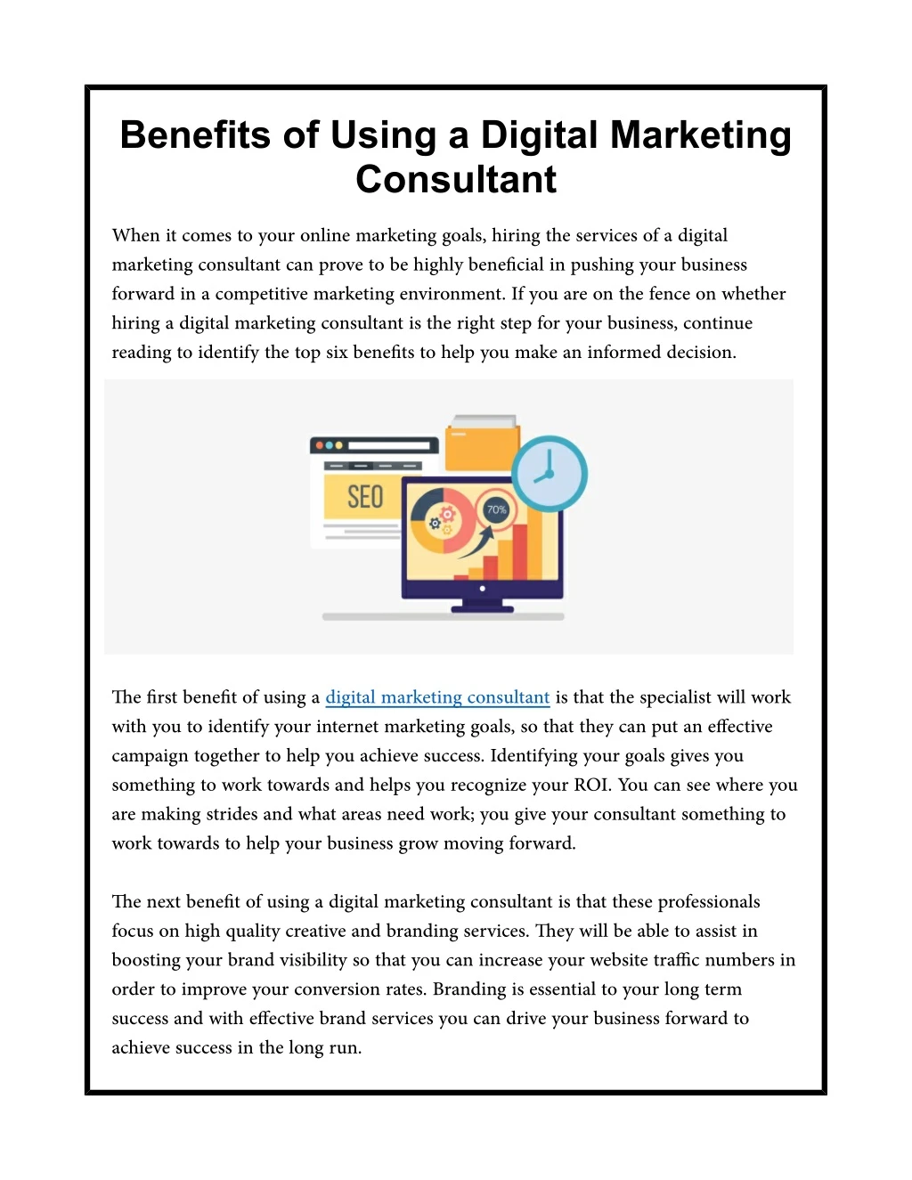 benefits of using a digital marketing consultant