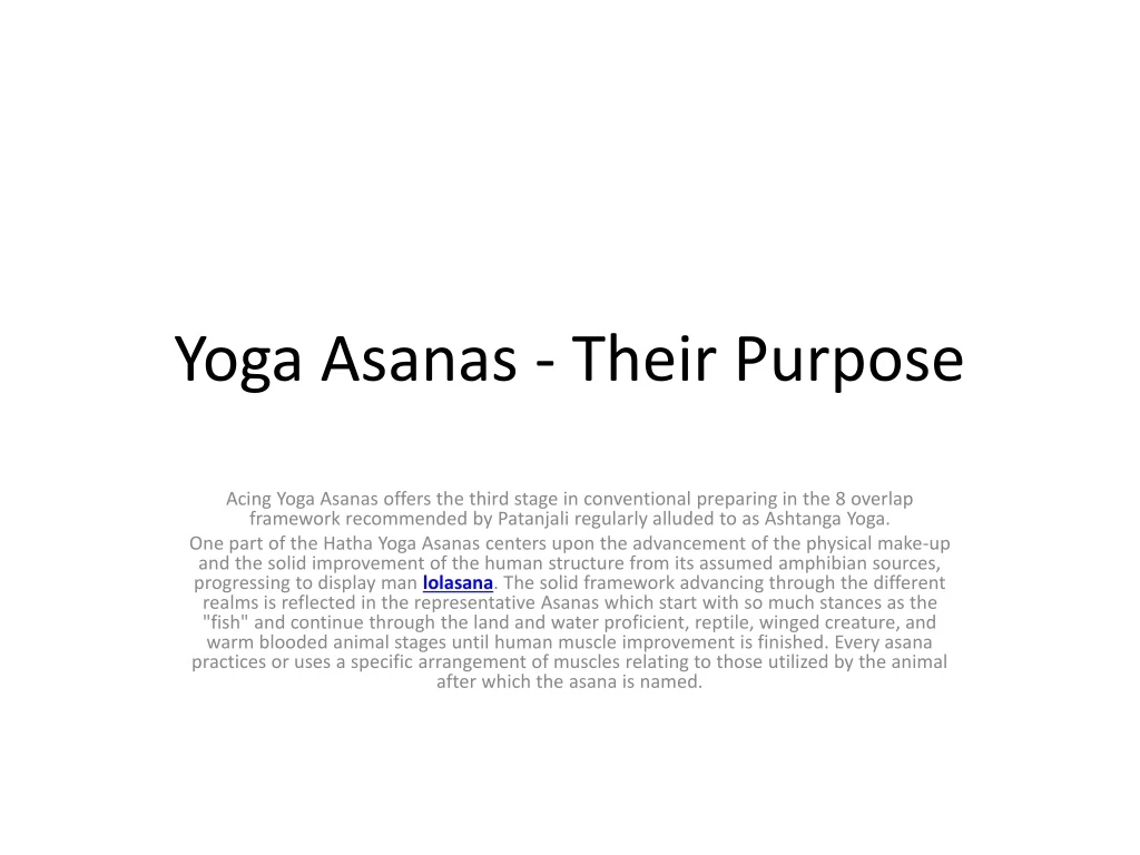 yoga asanas their purpose