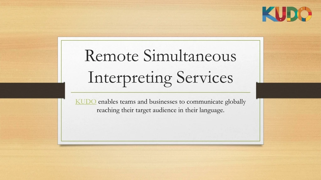 remote simultaneous interpreting services