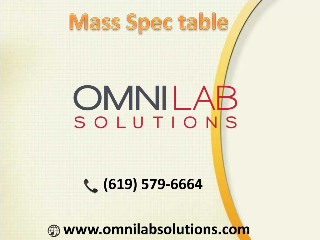 mass spec table