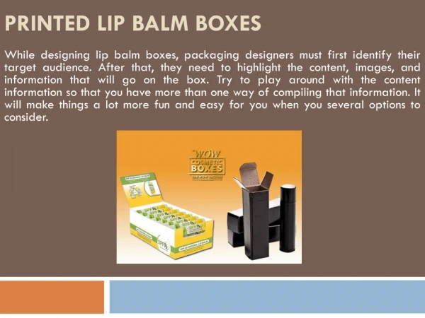 Printed Lip Balm Boxes