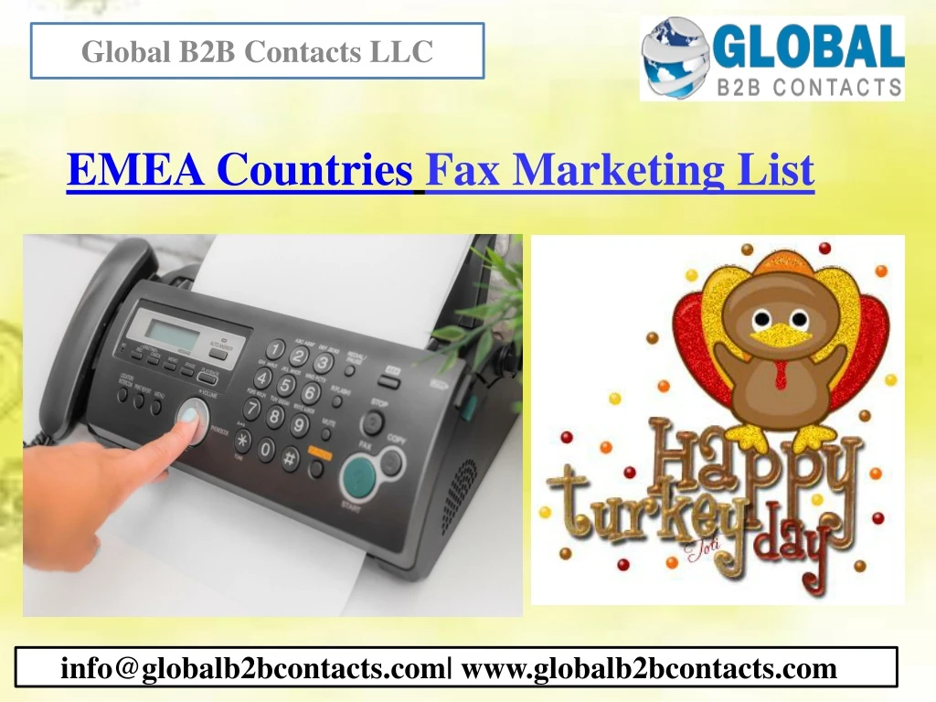 emea countries fax marketing list
