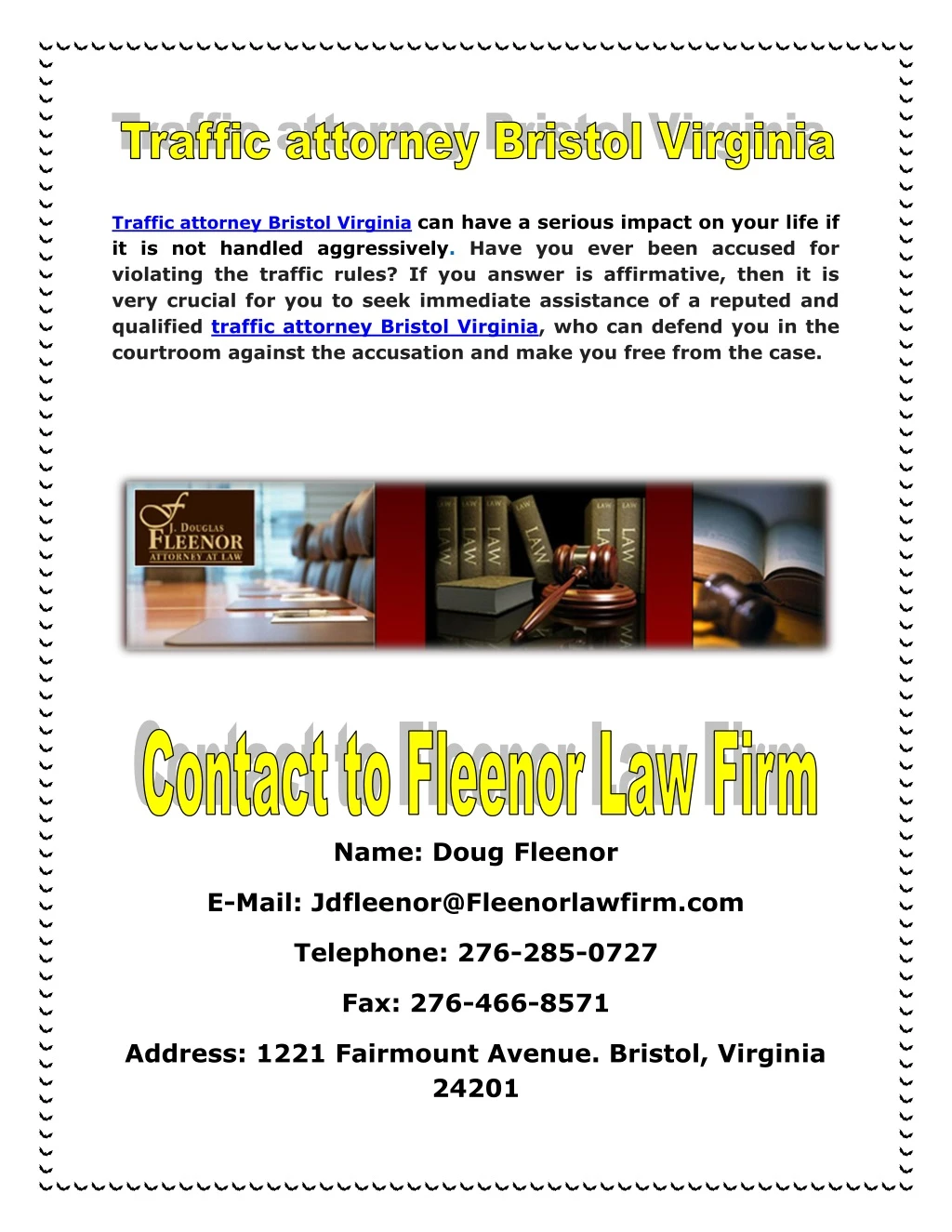 traffic attorney bristol virginia can have