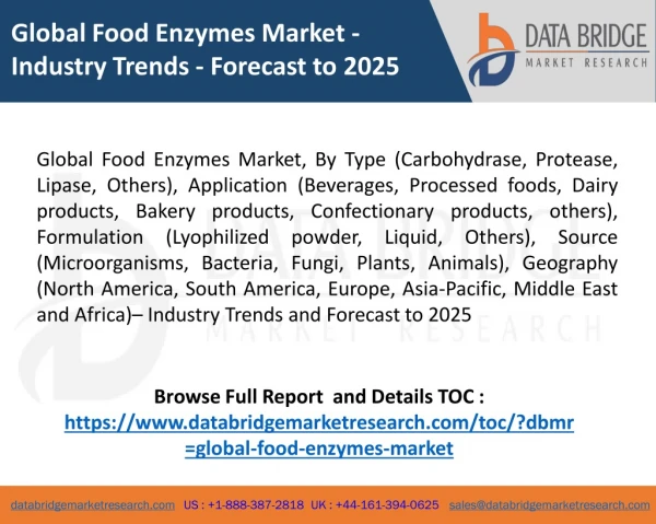 Global Food Enzymes Market -Industry Trends - Forecast to 2025