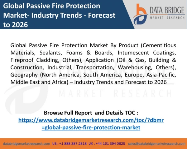 Global Passive Fire Protection Market- Industry Trends - Forecast to 2026
