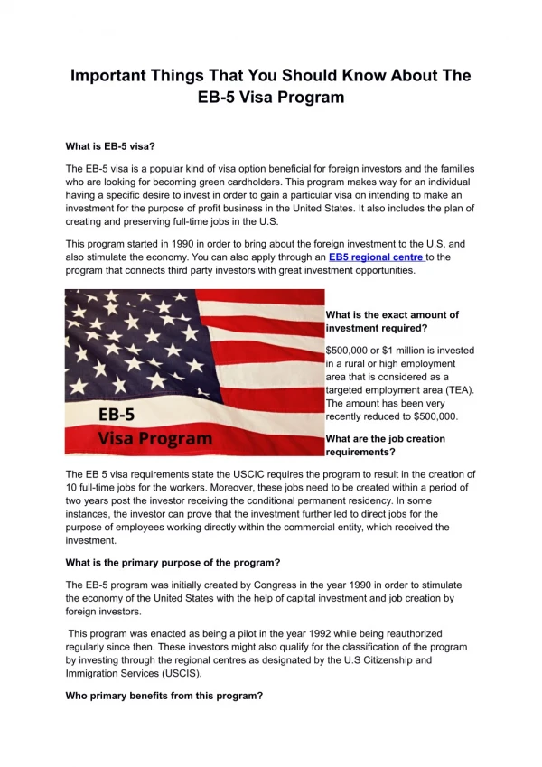 important things that you should know about