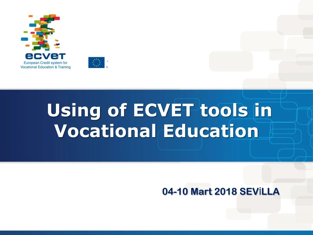 us ing of ecvet tools in vocational education