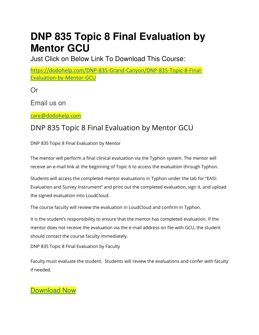 dnp 835 topic 8 final evaluation by mentor