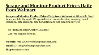 Scrape and Monitor Product Prices Daily from Walmart
