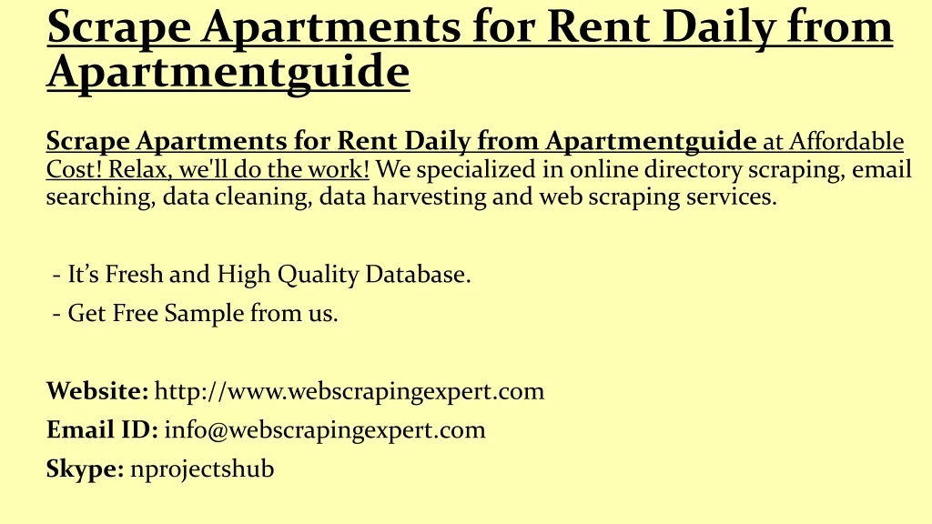 scrape apartments for rent daily from apartmentguide