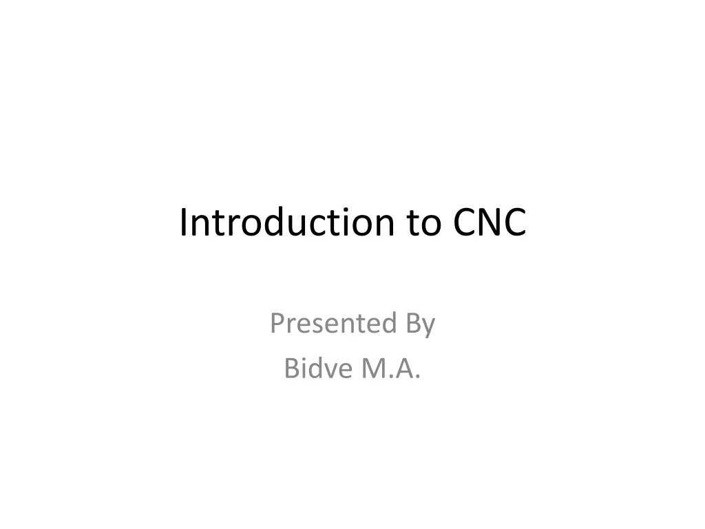 introduction to cnc