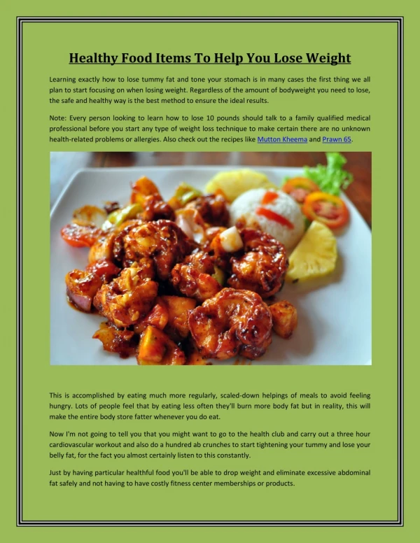 healthy food items to help you lose weight