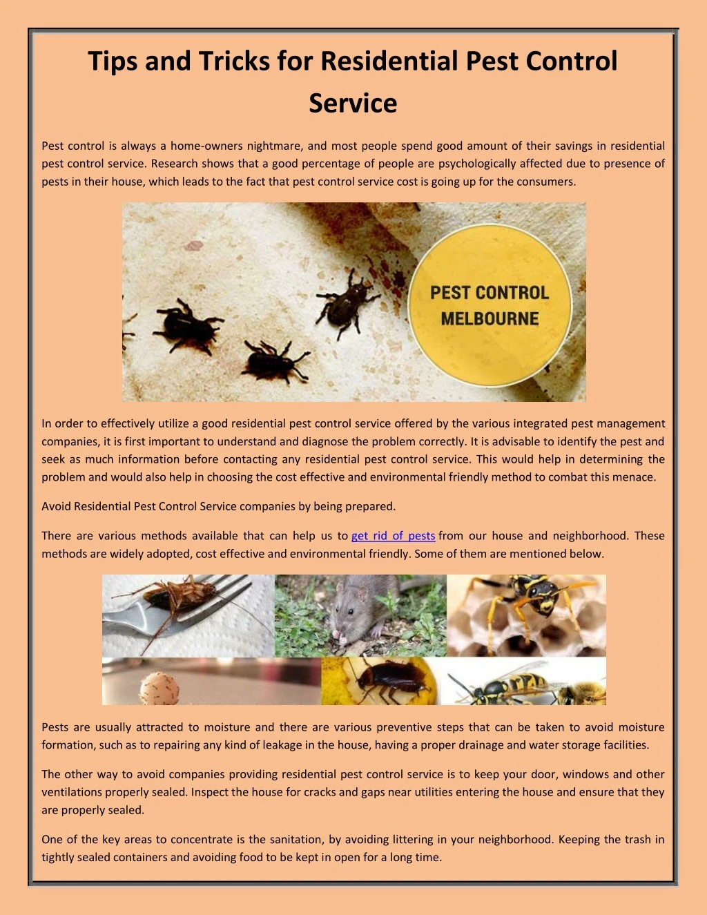 tips and tricks for residential pest control