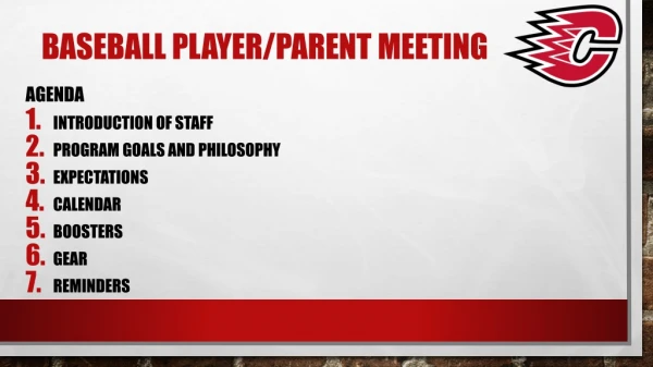 Baseball Player/Parent Meeting