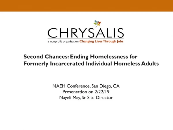 NAEH Conference, San Diego, CA Presentation on 2/22/19 Nayeli May, Sr. Site Director