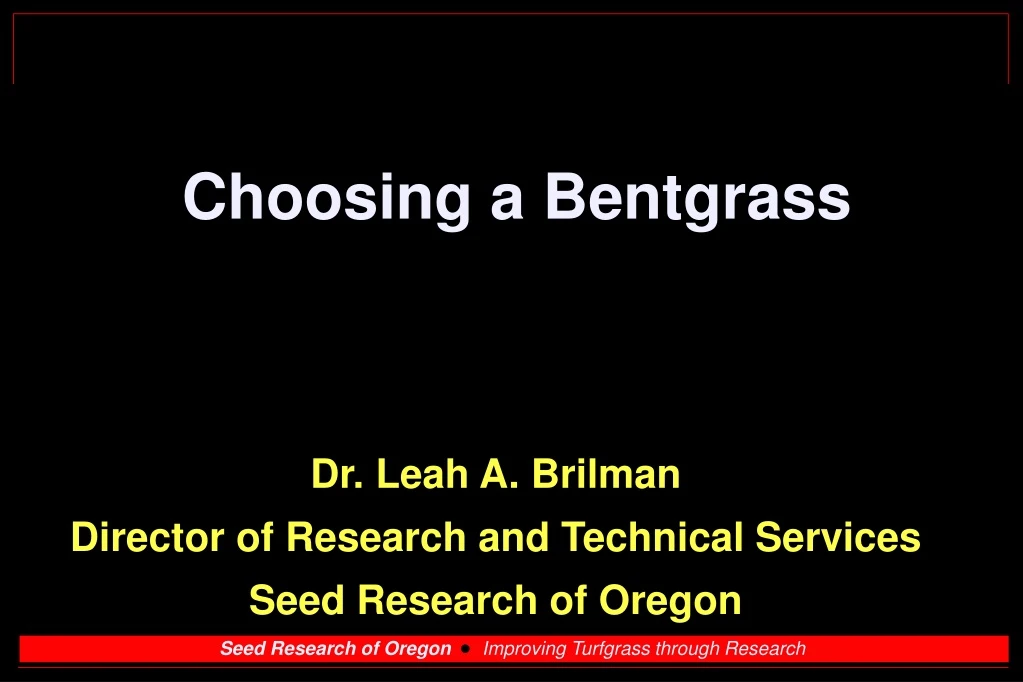 choosing a bentgrass