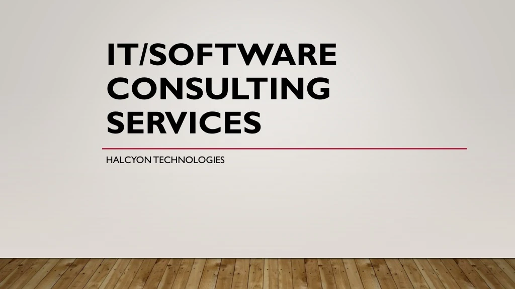 it software consulting services