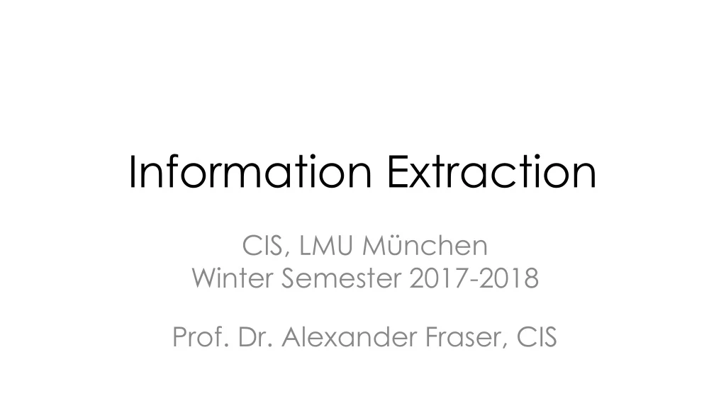 information extraction