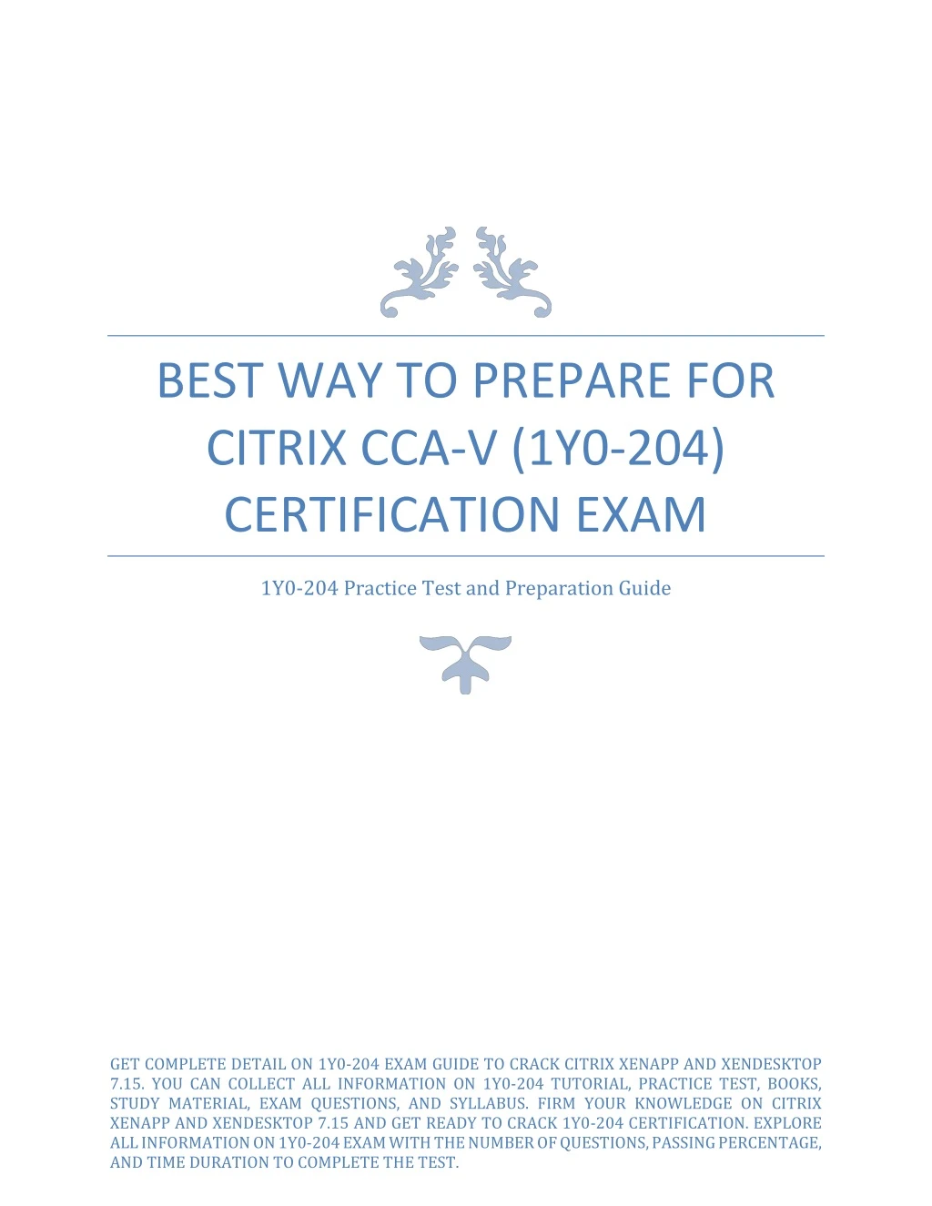 best way to prepare for citrix